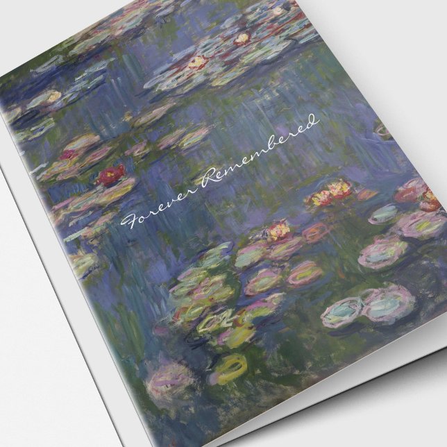 Cartes de remerciement funéraire | Nappes d'eau 1 (Elegant Water Lilies Memorial Sorry For Your Loss Sympathy Cards)
