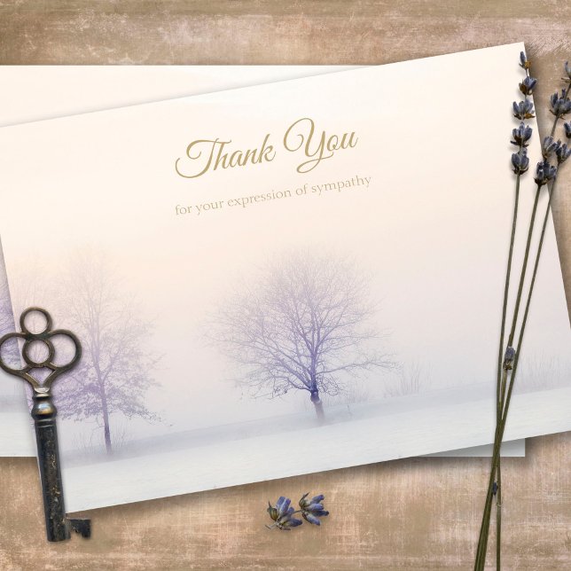 Cartes de remerciement funéraire | Paysage hiverna (Sympathy Photo Celebration of Life, In Loving Memory, Forever in our Hearts Funeral thank you cards)