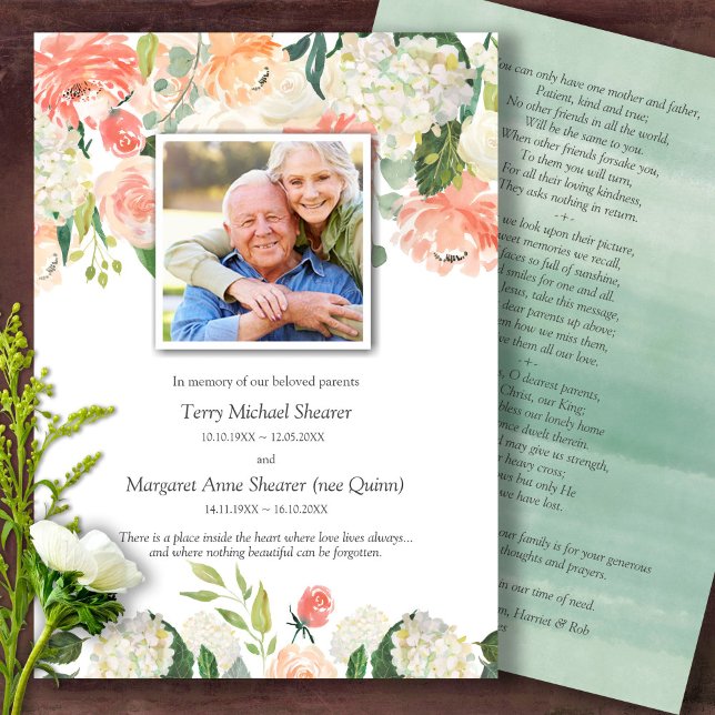 Cartes de remerciement funéraire | prairie florale (Sympathy floral Celebration of Life, In Loving Memory, Forever in our Hearts Funeral thank you cards)