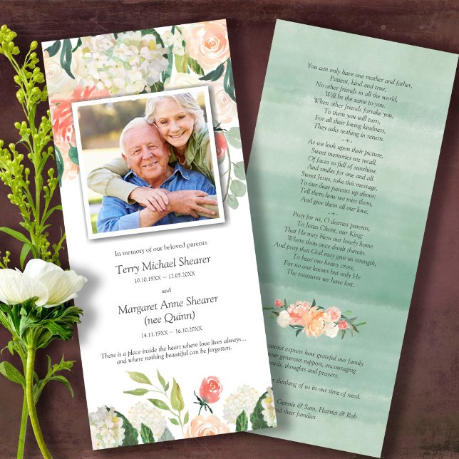 Cartes de remerciement funéraire | prairie florale (Sympathy floral Celebration of Life, In Loving Memory, Forever in our Hearts Funeral thank you cards)