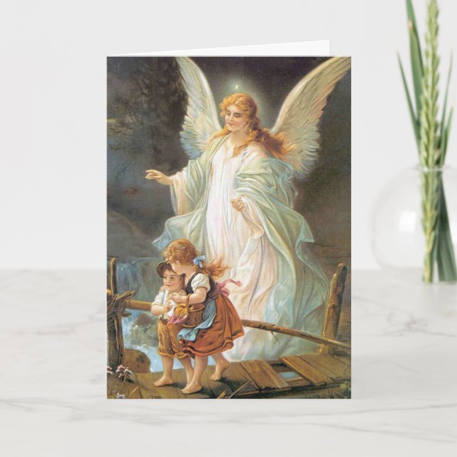 Cartes de remerciement funéraire | Prière Angel 04 (Devant)