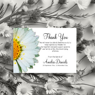 Cartes de remerciement funéraire Simple Daisy