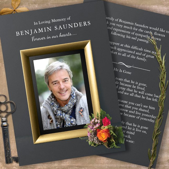 Cartes de remerciement funéraire | Vous détenir Fe (Forever In Our Hearts, Celebration of life photo funeral thank you card)