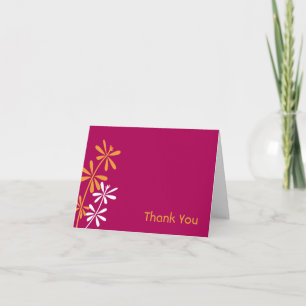 Cartes de remerciement Fuschia et Orange