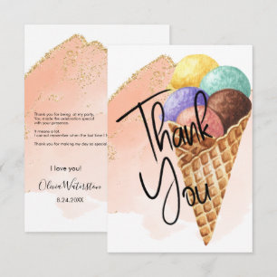 Cartes de remerciement Glitter Glace   Crème