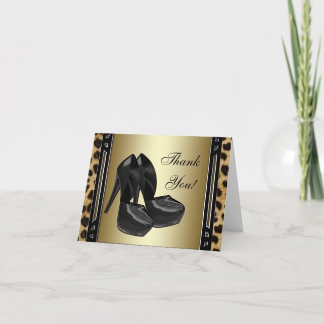 Cartes de remerciement Gold Leopard (Devant)