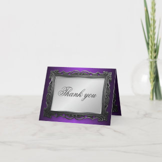 Cartes de remerciement gothiques gris violet