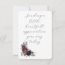 Cartes de remerciement gothiques sombres et botani