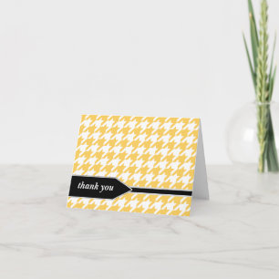 Cartes de remerciement jaune à motif pied-de-poule