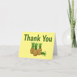 Cartes de remerciement jaunes motif tropical anana