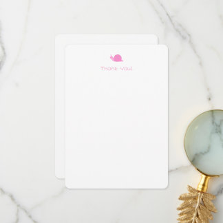 Cartes de remerciement jolies escargot rose