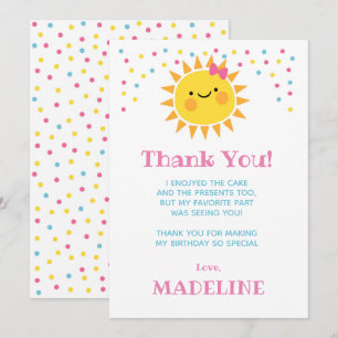 Cartes de remerciement Little Sunshine