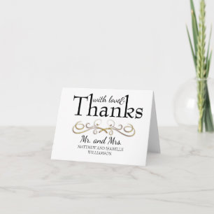 Cartes de remerciement Love & Thanks Gold Flourish
