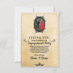 Cartes de Remerciement Mariage Halloween Squelette