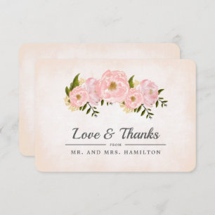 Cartes de Remerciement Mariage pour les pivoines r