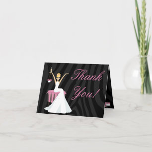 Cartes de remerciement Mariée Imprimé Zèbre Shabby