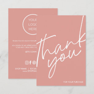 Cartes de remerciement minimalistes pour petites e