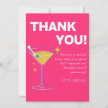 Cartes de remerciement minimalistes roses pour 30