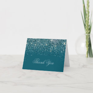 Cartes de remerciement modernes avec paillettes sa