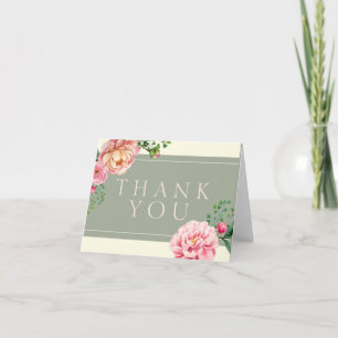 Cartes de remerciement modernes vintage, florales