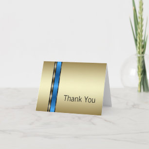 Cartes de remerciement noires bleues or
