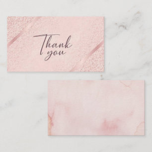 Cartes de remerciement Paillettes Or Rose