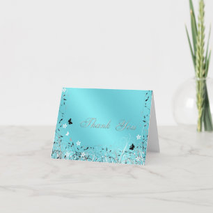 Cartes de remerciement Papillon Bleu sarcelle