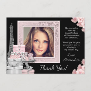 Cartes de remerciement Paris Sweet 16