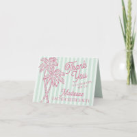 Cartes de remerciement pastel de plage Mint Palm S
