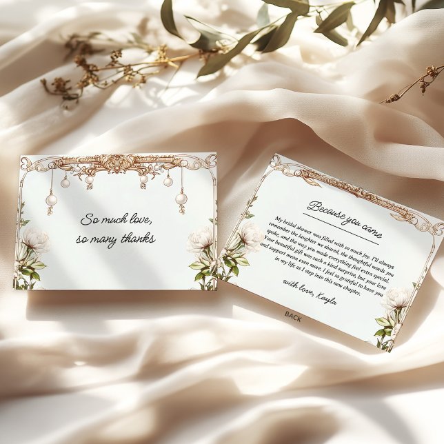 Cartes de remerciement Perles Élégantes et Prosecc (Créateur téléchargé)