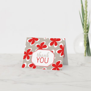 Cartes de remerciement personnalisées Fleurs Rouge