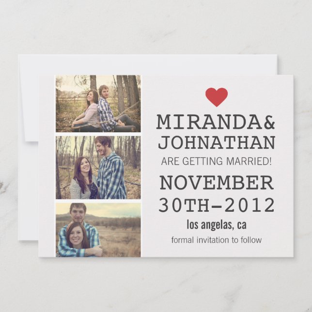 Cartes de Remerciement Photo Crème et Rouge Enregi (Devant)