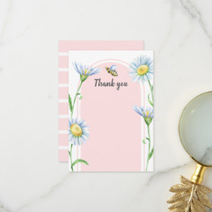 Cartes de remerciement Pink Bee avec Daisies