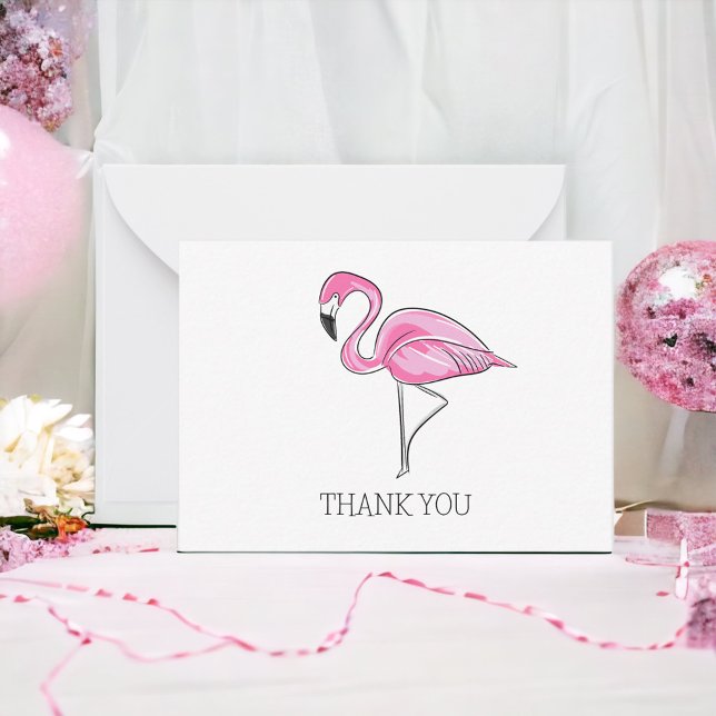 Cartes de remerciement Pink Flamingo (Créateur téléchargé)