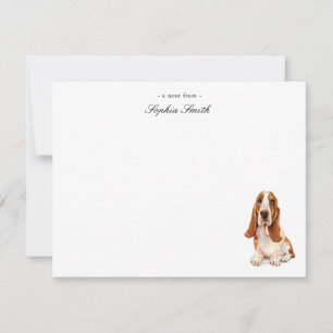 Cartes de remerciement plates Basset Hound aquarel