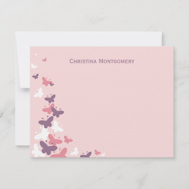 Cartes de remerciement plates Papillons papillonna (Devant)