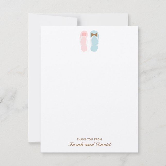 Cartes de remerciement plates pour mariage à la pl (Devant)