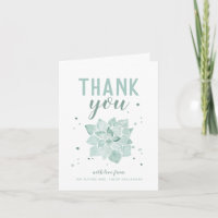 Cartes de remerciement pliées Aquarelle Succulente