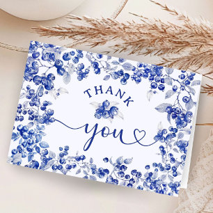 Cartes de remerciement pliées Baby Shower Bleu Ble