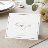 Cartes de remerciement pliées Camel Beige Classic