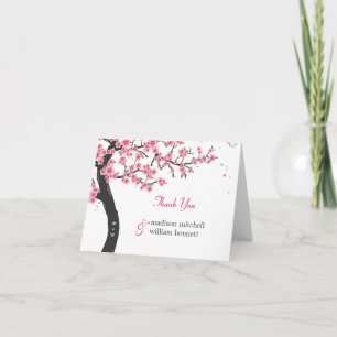 Cartes de remerciement pliées pour mariage Cerisie