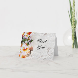 Cartes de remerciement Plumeria Orchid Lei sur pla