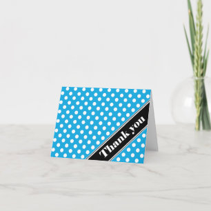 Cartes de remerciement pois bleus et rayures noire
