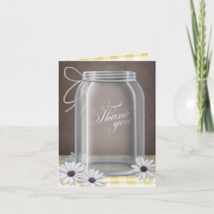 Cartes de remerciement Pot Mason Fleur de margueri