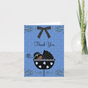 Cartes de remerciement pour Baby Shower Black Blue