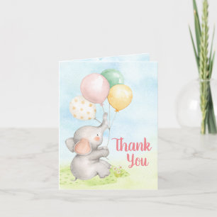 Cartes de remerciement pour Baby Shower Éléphant F