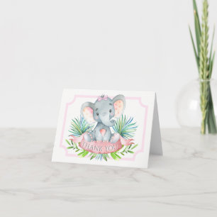 Cartes de remerciement pour Baby Shower Fille Élép
