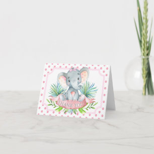 Cartes de remerciement pour Baby Shower Fille Élép
