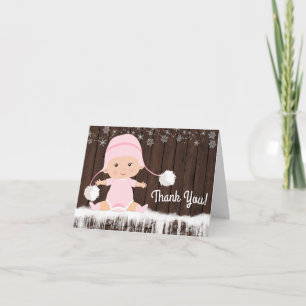 Cartes de remerciement pour Baby Shower Fille Floc