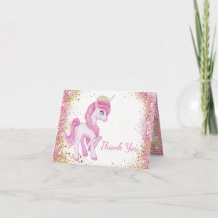 Cartes de remerciement pour Baby Shower Licorne